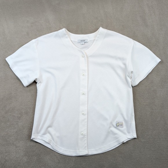 Cherokee Size XL Women White Vintage Baseball Jersey Button Front Made in USA — photo 2